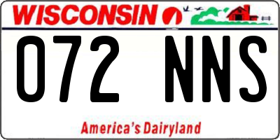 WI license plate 072NNS