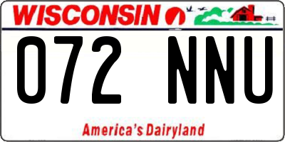 WI license plate 072NNU
