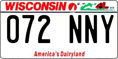 WI license plate 072NNY