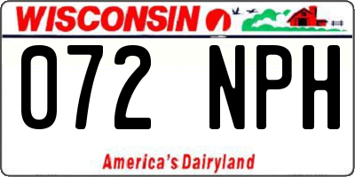 WI license plate 072NPH