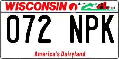 WI license plate 072NPK