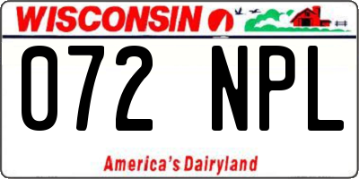 WI license plate 072NPL