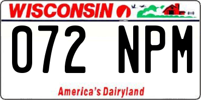 WI license plate 072NPM