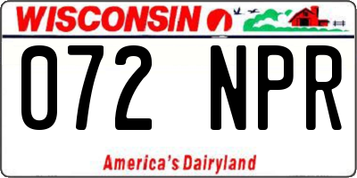 WI license plate 072NPR