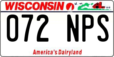 WI license plate 072NPS
