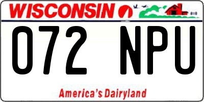 WI license plate 072NPU
