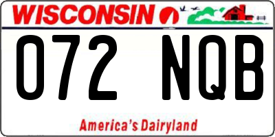 WI license plate 072NQB