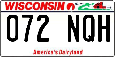 WI license plate 072NQH