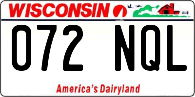 WI license plate 072NQL
