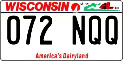 WI license plate 072NQQ