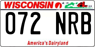 WI license plate 072NRB