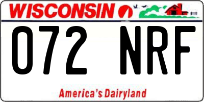 WI license plate 072NRF
