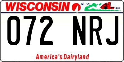 WI license plate 072NRJ