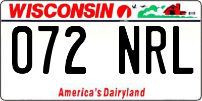 WI license plate 072NRL
