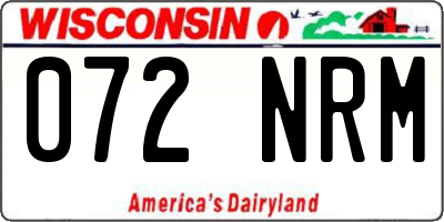 WI license plate 072NRM