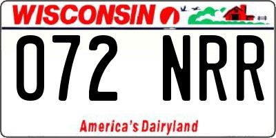 WI license plate 072NRR