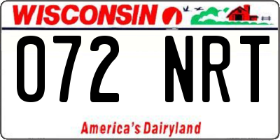 WI license plate 072NRT