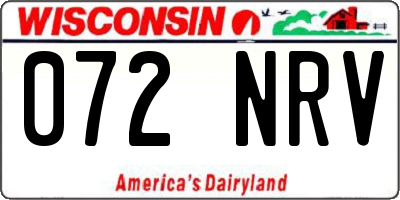 WI license plate 072NRV
