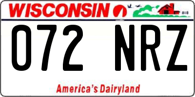 WI license plate 072NRZ