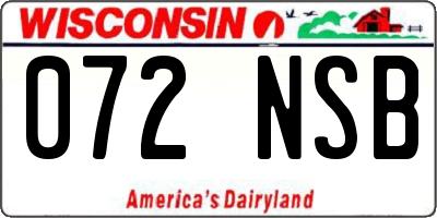 WI license plate 072NSB