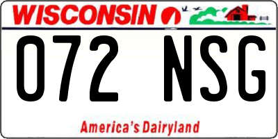 WI license plate 072NSG