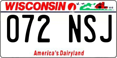 WI license plate 072NSJ