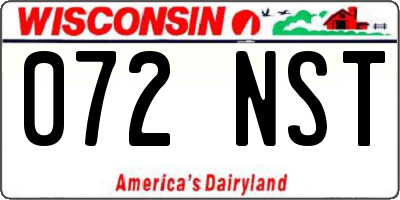 WI license plate 072NST