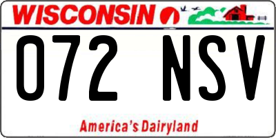 WI license plate 072NSV