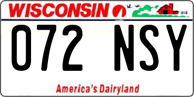 WI license plate 072NSY