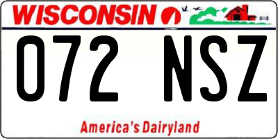 WI license plate 072NSZ