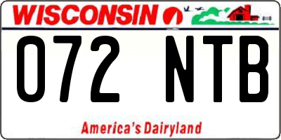 WI license plate 072NTB