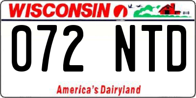 WI license plate 072NTD