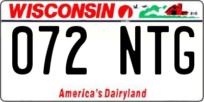 WI license plate 072NTG
