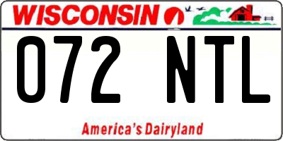 WI license plate 072NTL