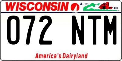 WI license plate 072NTM