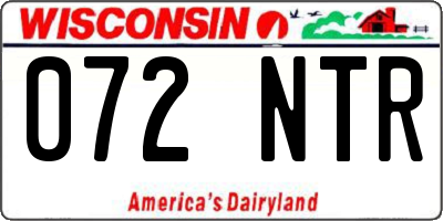 WI license plate 072NTR