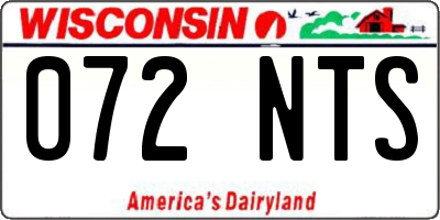 WI license plate 072NTS