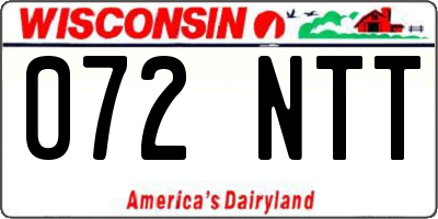 WI license plate 072NTT
