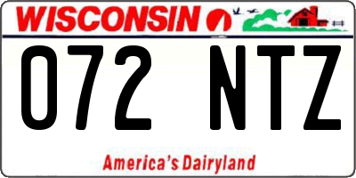 WI license plate 072NTZ