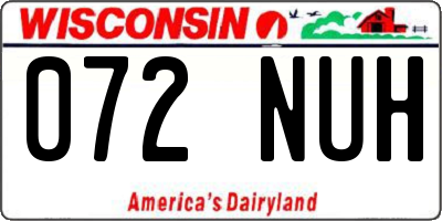 WI license plate 072NUH
