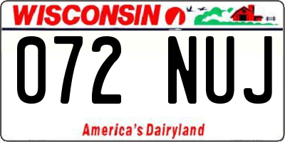 WI license plate 072NUJ