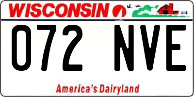 WI license plate 072NVE