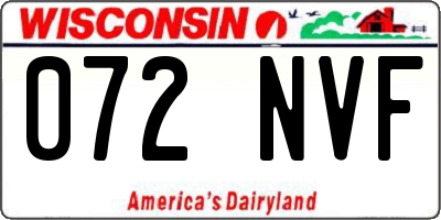 WI license plate 072NVF