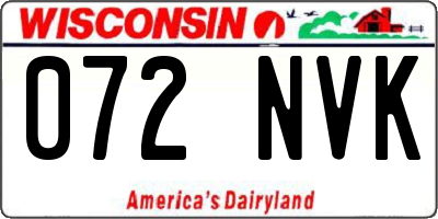 WI license plate 072NVK