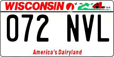 WI license plate 072NVL
