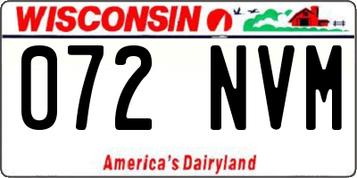 WI license plate 072NVM