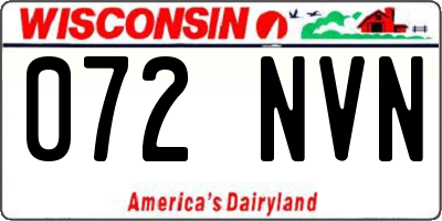 WI license plate 072NVN