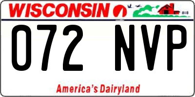 WI license plate 072NVP
