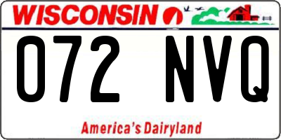 WI license plate 072NVQ