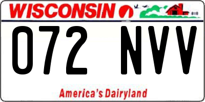 WI license plate 072NVV